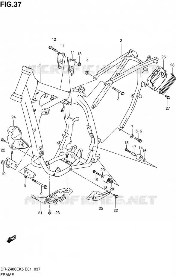 FRAME Suzuki MOTO 400 DR-Z 2006  DR-Z400EK6(E24)