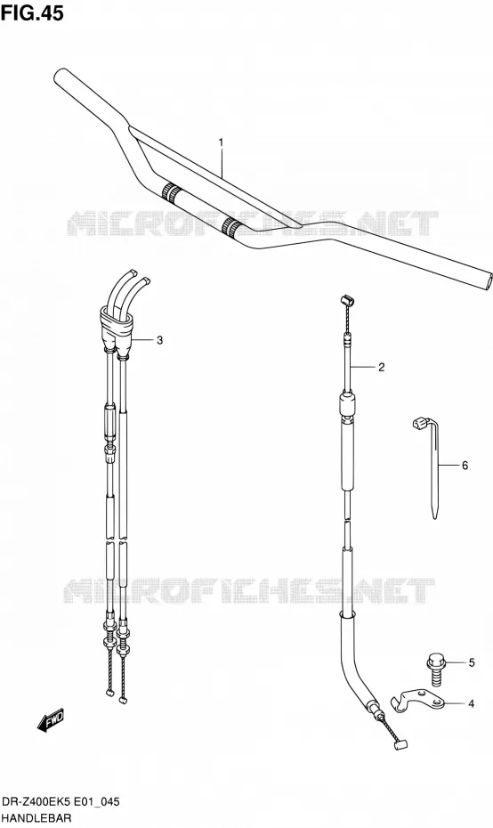 HANDELBAR (SANS E24) Suzuki MOTO 400 DR-Z 2006  DR-Z400EK6(E24)