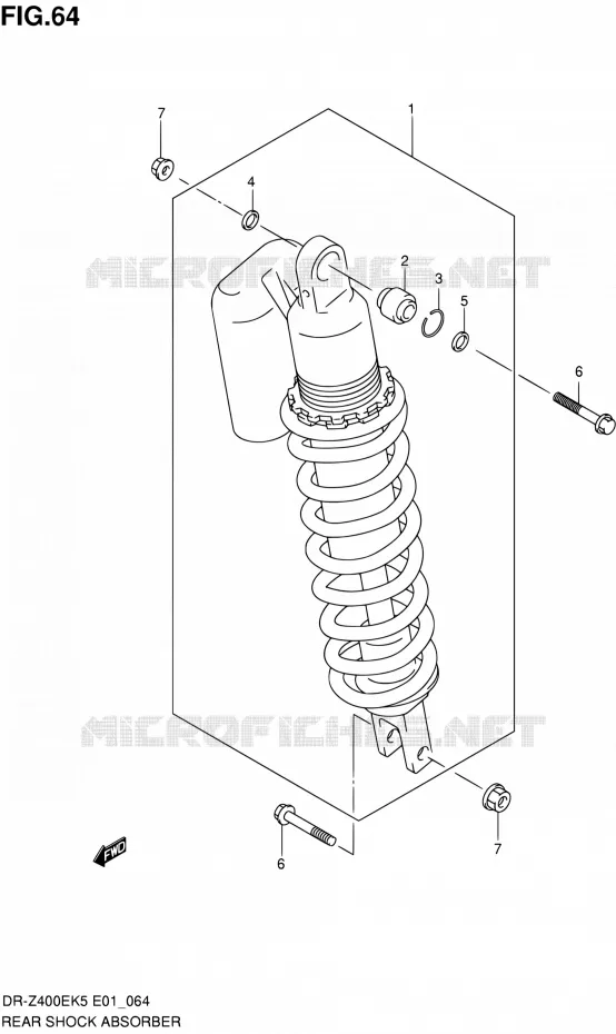 REAR DAMPER (E24) Suzuki MOTO 400 DR-Z 2006  DR-Z400EK6(E24)
