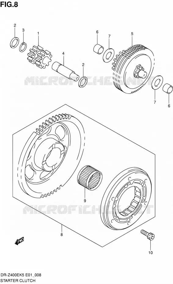 STARTER MOTOR CLUTCH Suzuki MOTO 400 DR-Z 2006  DR-Z400EK6(E24)