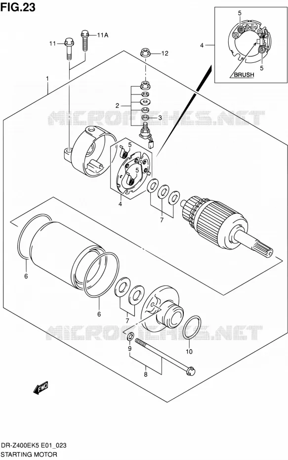 STARTER MOTOR Suzuki MOTO 400 DR-Z 2006  DR-Z400EK6(E24)