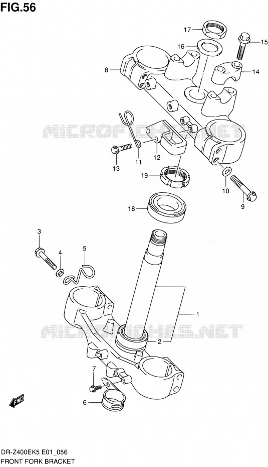 STEERING STEM (E01,P37) Suzuki MOTO 400 DR-Z 2006  DR-Z400EK6(E24)