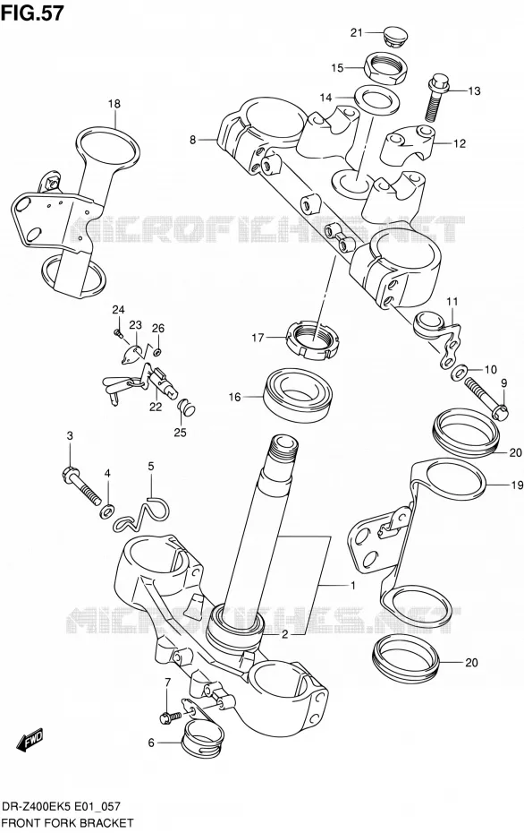 STEERING STEM (E24) Suzuki MOTO 400 DR-Z 2006  DR-Z400EK6(E24)
