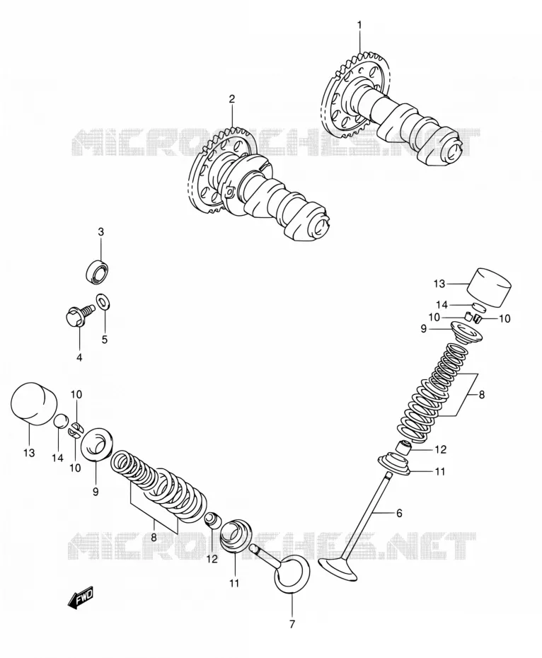 CAMSHAFT - VALVES Suzuki MOTO 400 DR-Z 2007  DR-Z400E K7 (E03,E28,E33)