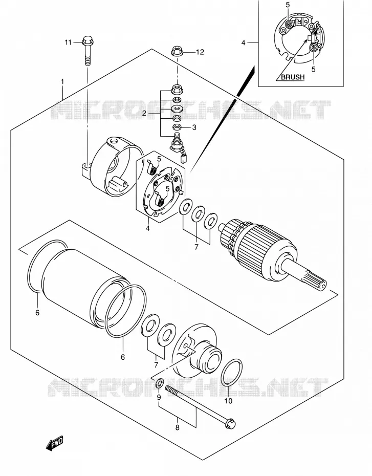 STARTER MOTOR Suzuki MOTO 400 DR-Z 2007  DR-Z400E K7 (E03,E28,E33)