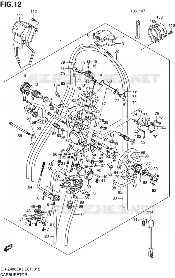 CARBURETOR Suzuki MOTO 400 DR-Z 2007  DR-Z400EK7(E24)