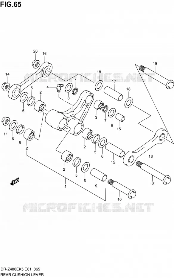 SHOCK ABSORBER LINKAGE Suzuki MOTO 400 DR-Z 2007  DR-Z400EK7(E24)