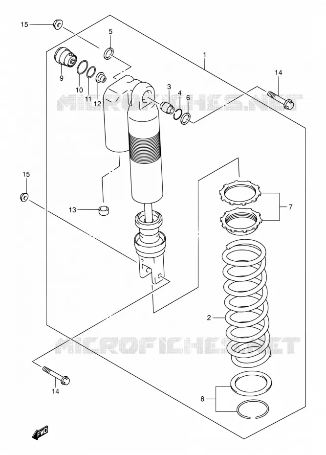 REAR DAMPER Suzuki MOTO 400 DR-Z 2000  DR-Z400E Y (E03,E28,E33)