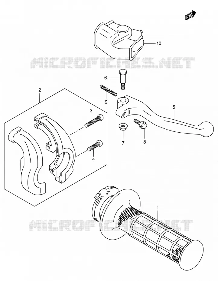 RIGHT LEVER Suzuki MOTO 400 DR-Z 2000  DR-Z400E Y (E03,E28,E33)