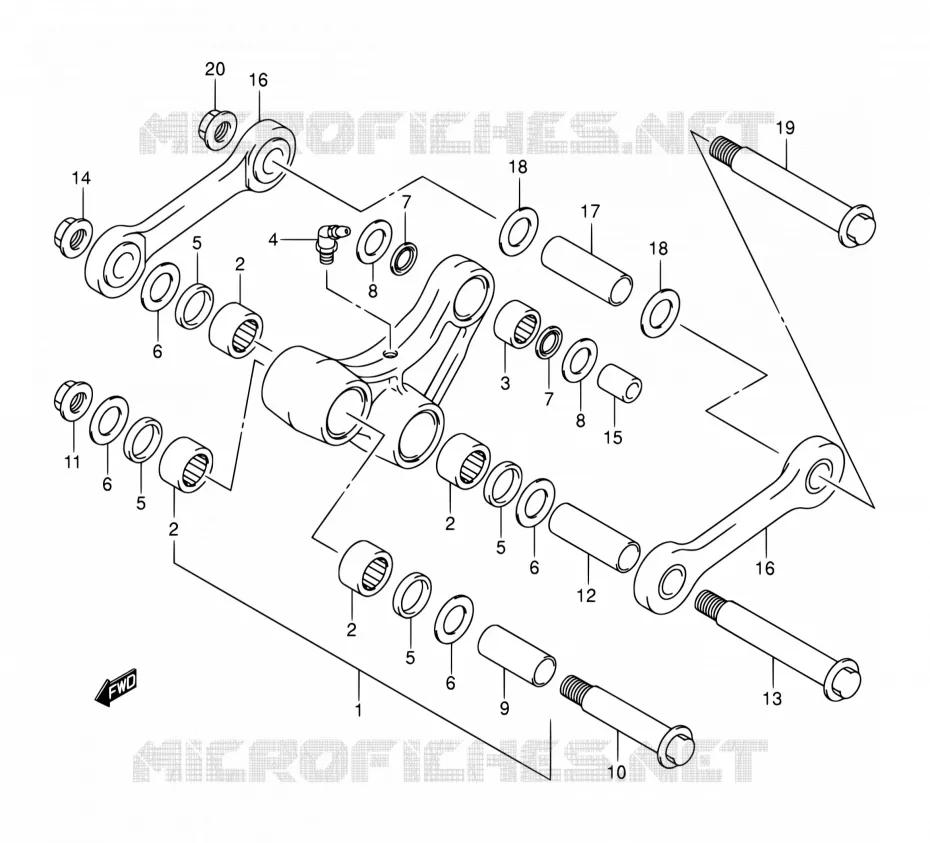 SHOCK ABSORBER LINKAGE Suzuki MOTO 400 DR-Z 2000  DR-Z400E Y (E03,E28,E33)