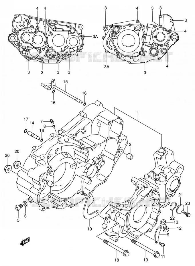 CRACKCASE COVER Suzuki MOTO 400 DR-Z 2000  DR-Z400EY(E24)