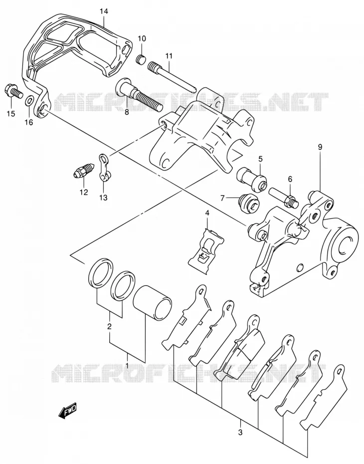 REAR CALIPER Suzuki MOTO 400 DR-Z 2000  DR-Z400EY(E24)