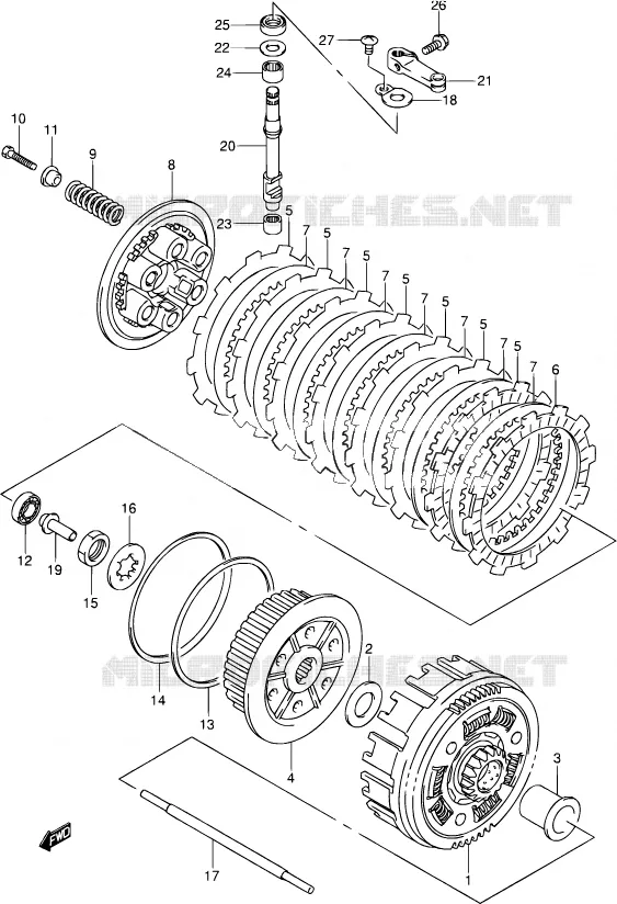 CLUTCH Suzuki MOTO 400 DR-Z 2001  DR-Z400S K1 (E03,E28,E33)