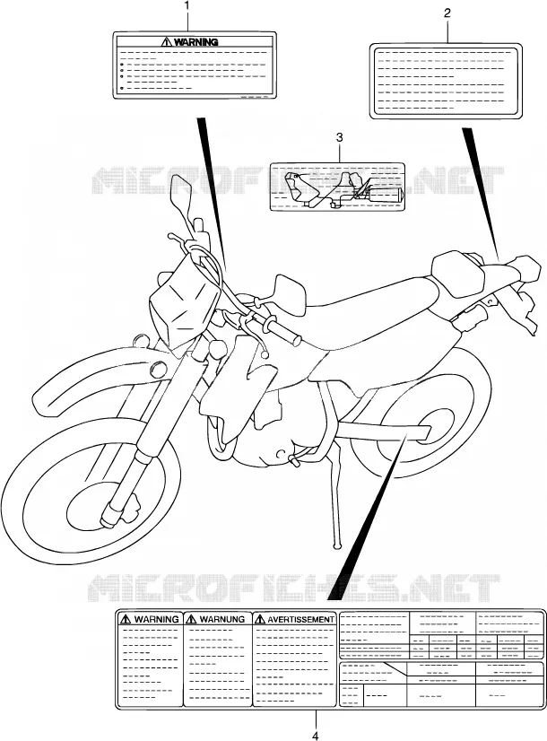 LABEL Suzuki MOTO 400 DR-Z 2001  DR-Z400S K1 (E03,E28,E33)