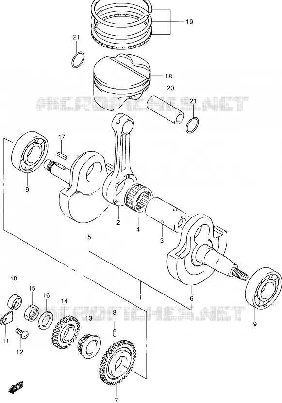 STARTER MOTOR CLUTCH Suzuki MOTO 400 DR-Z 2002  DR-Z400S K2 (E03,E28,E33)