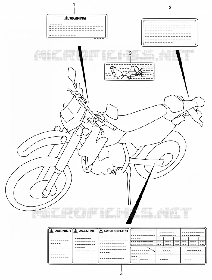 LABEL Suzuki MOTO 400 DR-Z 2004  DR-Z400S K4 (E03,E28,E33)
