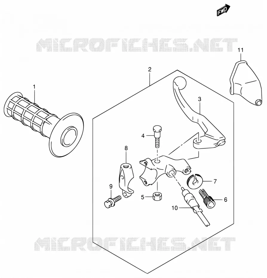 LEFT LEVER - HANDGRIP Suzuki MOTO 400 DR-Z 2004  DR-Z400S K4 (E03,E28,E33)