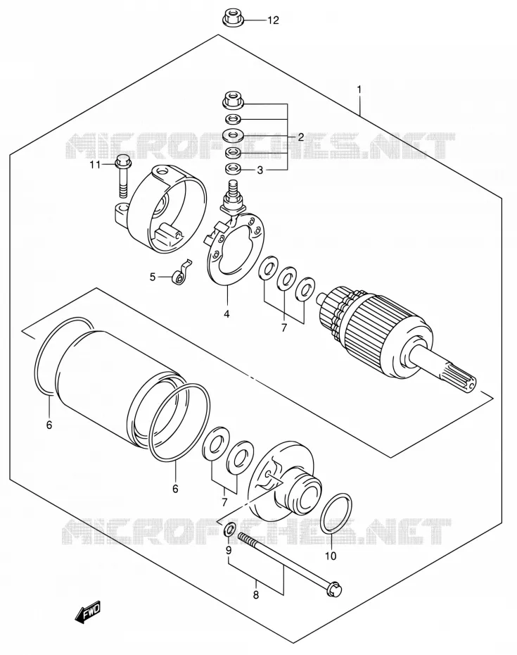STARTER MOTOR Suzuki MOTO 400 DR-Z 2004  DR-Z400S K4 (E03,E28,E33)