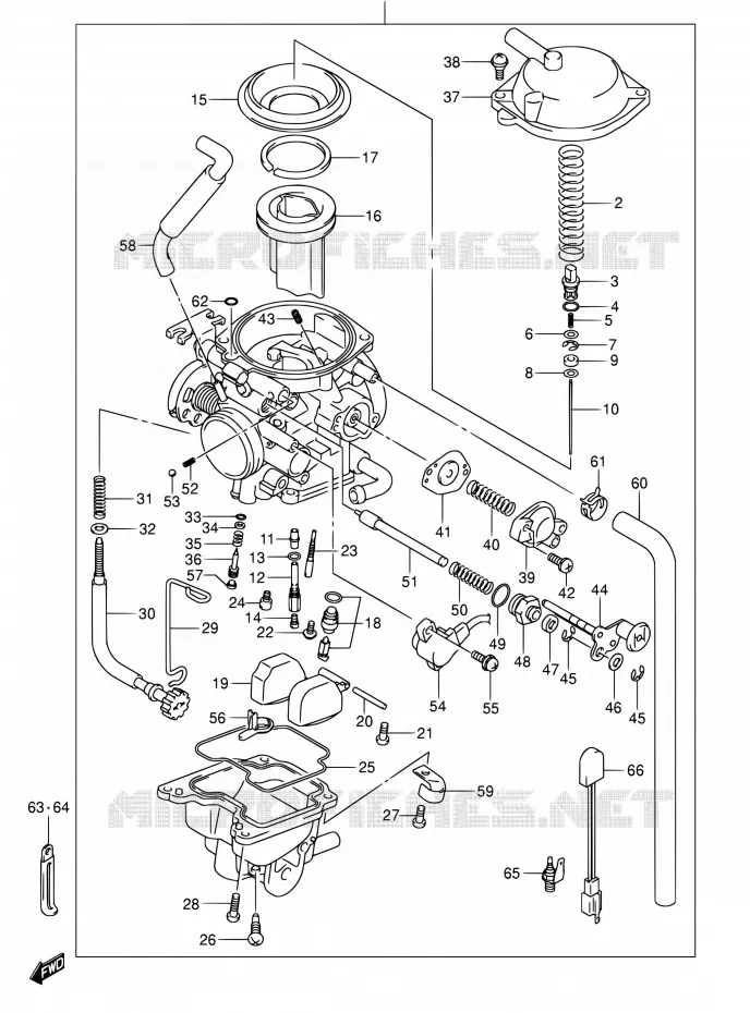 CARBURETOR Suzuki MOTO 400 DR-Z 2007  DR-Z400S K7 (E03,E28,E33)