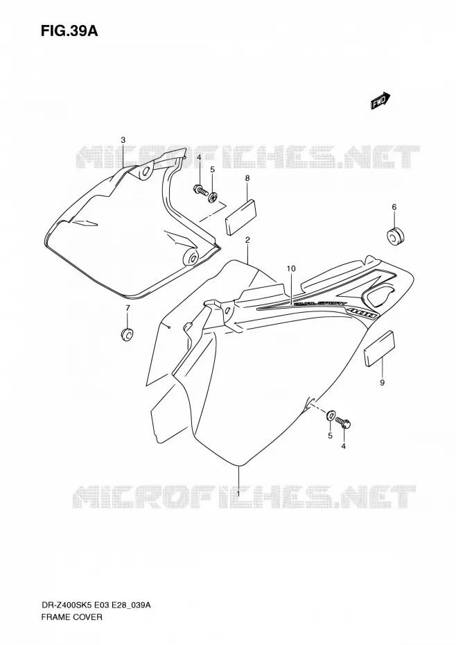 FAIRING (MODEL K9) Suzuki MOTO 400 DR-Z 2007  DR-Z400S K7 (E03,E28,E33)