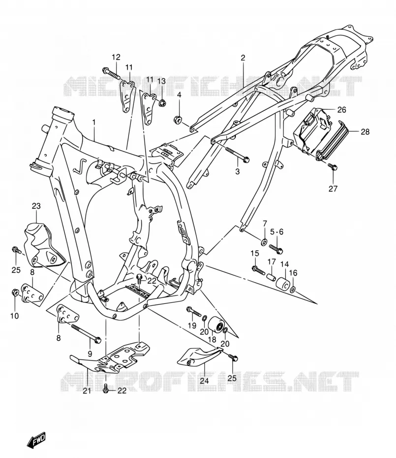 FRAME Suzuki MOTO 400 DR-Z 2007  DR-Z400S K7 (E03,E28,E33)