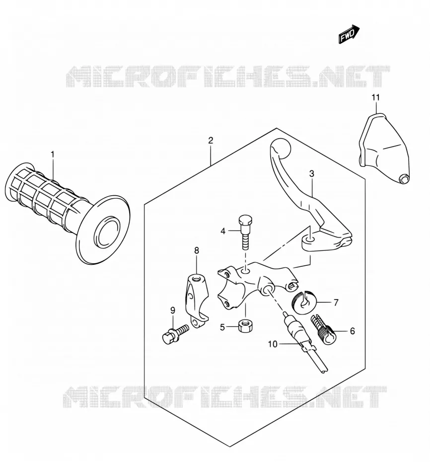 LEFT LEVER - HANDGRIP Suzuki MOTO 400 DR-Z 2007  DR-Z400S K7 (E03,E28,E33)