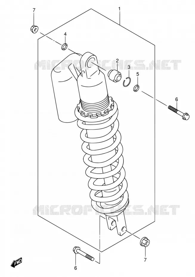 REAR DAMPER Suzuki MOTO 400 DR-Z 2007  DR-Z400S K7 (E03,E28,E33)