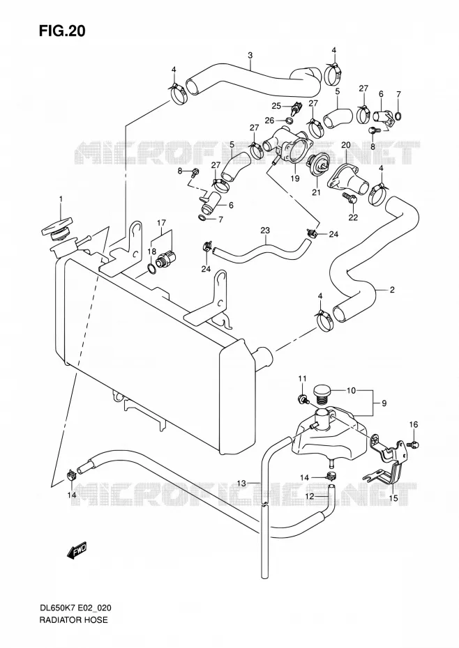 WATER PUMP Suzuki MOTO 400 DR-Z 2007  DR-Z400S K7 (E03,E28,E33)