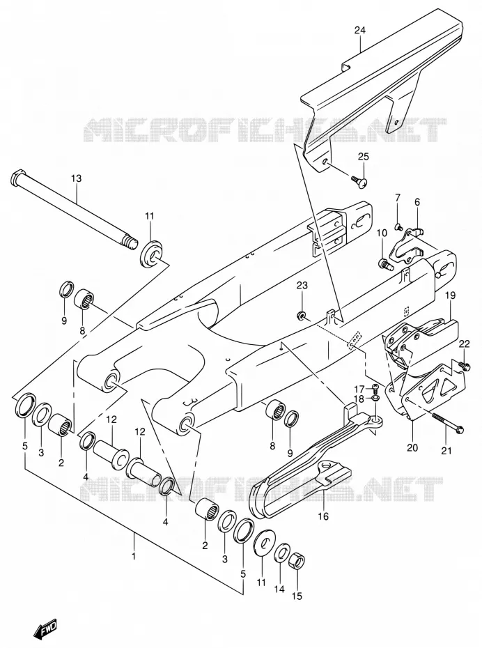 SWINGARM Suzuki MOTO 400 DR-Z 2008  DR-Z400S K8 (E03,E28,E33)