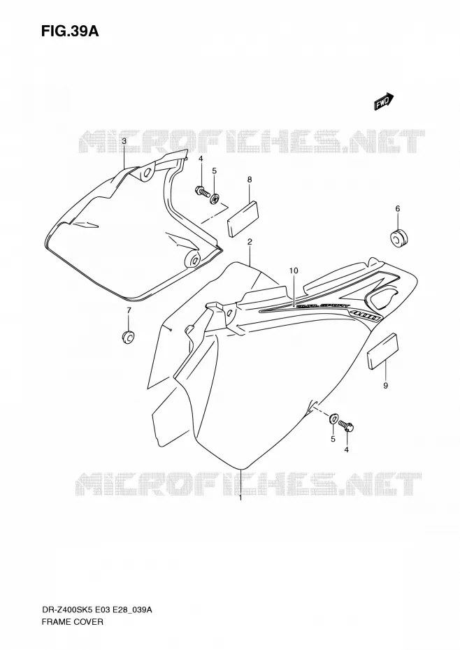 FAIRING (MODEL K9) Suzuki MOTO 400 DR-Z 2009  DR-Z400S K9 (E03,E28,E33)