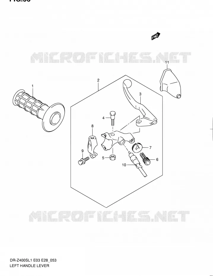 LEFT LEVER - HANDGRIP Suzuki MOTO 400 DR-Z 2011  DR-Z400S L1 (E03,E28,E33)