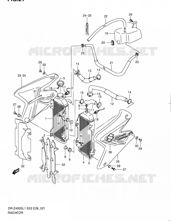 RADIATOR Suzuki MOTO 400 DR-Z 2011  DR-Z400S L1 (E03,E28,E33)