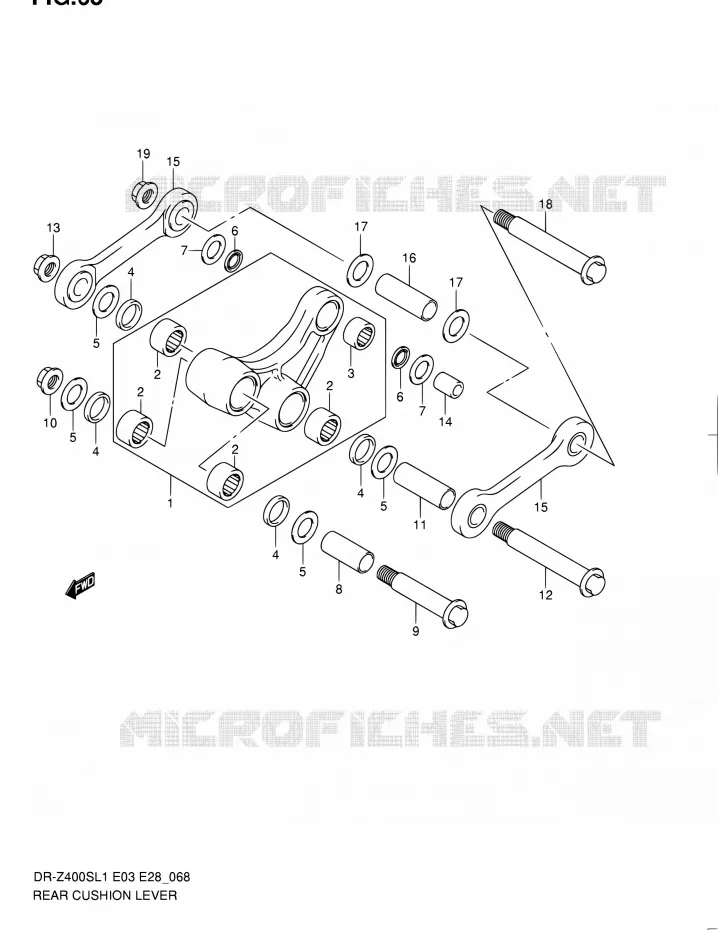 SHOCK ABSORBER LINKAGE Suzuki MOTO 400 DR-Z 2011  DR-Z400S L1 (E03,E28,E33)