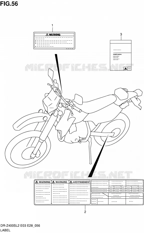 LABEL (DR-Z400SL2 E28) Suzuki MOTO 400 DR-Z 2012  DR-Z400S L2 (E03,E28,E33)