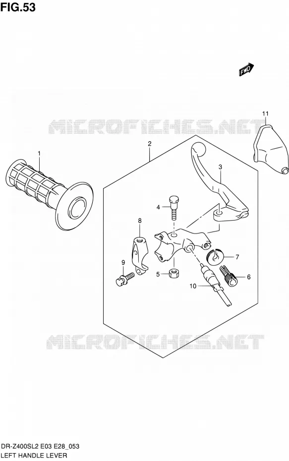 LEFT LEVER - HANDGRIP Suzuki MOTO 400 DR-Z 2012  DR-Z400S L2 (E03,E28,E33)
