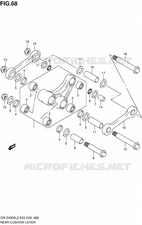 SHOCK ABSORBER LINKAGE Suzuki MOTO 400 DR-Z 2012  DR-Z400S L2 (E03,E28,E33)