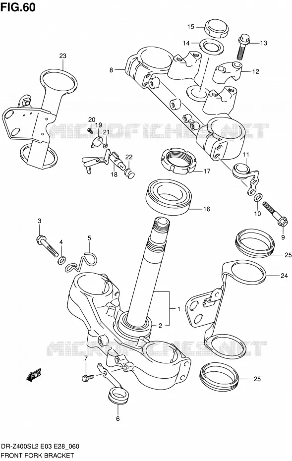 STEERING STEM Suzuki MOTO 400 DR-Z 2012  DR-Z400S L2 (E03,E28,E33)
