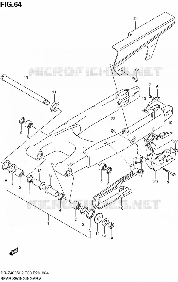 SWINGARM Suzuki MOTO 400 DR-Z 2012  DR-Z400S L2 (E03,E28,E33)