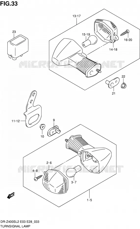 TJRN SIGNAL LAMP Suzuki MOTO 400 DR-Z 2012  DR-Z400S L2 (E03,E28,E33)