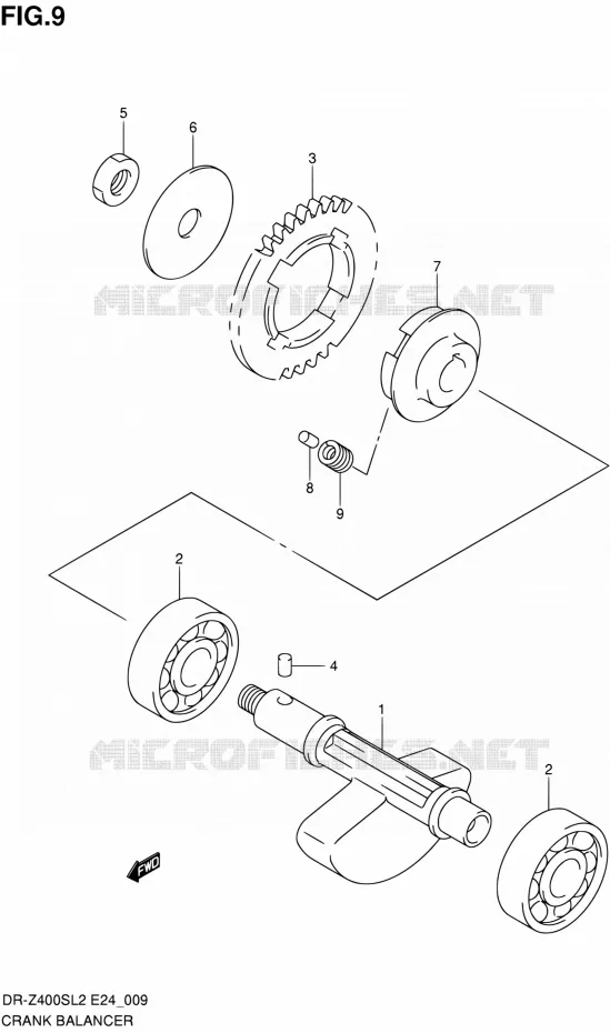 CRANK BALANCER Suzuki MOTO 400 DR-Z 2012  DR-Z400S L2 (E24)