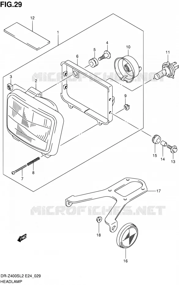 HEAD LAMP Suzuki MOTO 400 DR-Z 2012  DR-Z400S L2 (E24)