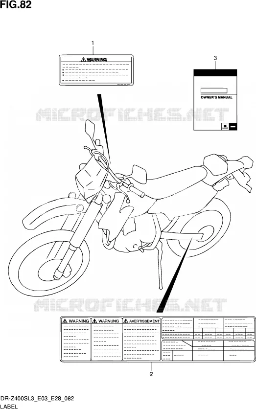 LABEL (DR-Z400SL3 E28) Suzuki MOTO 400 DR-Z 2013  DR-Z400S L3 (E03,E28,E33)