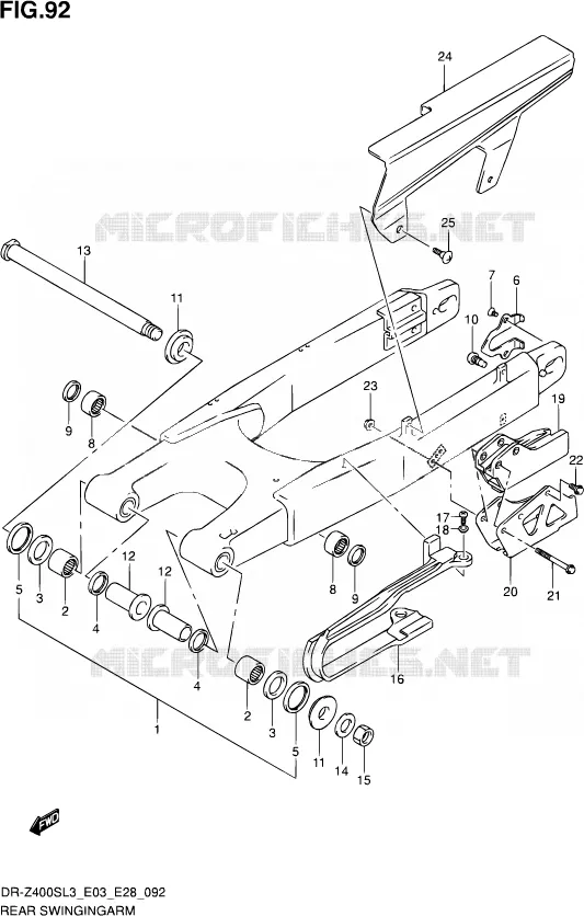 SWINGARM Suzuki MOTO 400 DR-Z 2013  DR-Z400S L3 (E03,E28,E33)