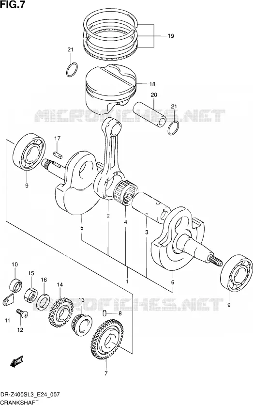 CRANKSHAFT Suzuki MOTO 400 DR-Z 2013  DR-Z400S L3 (E24)