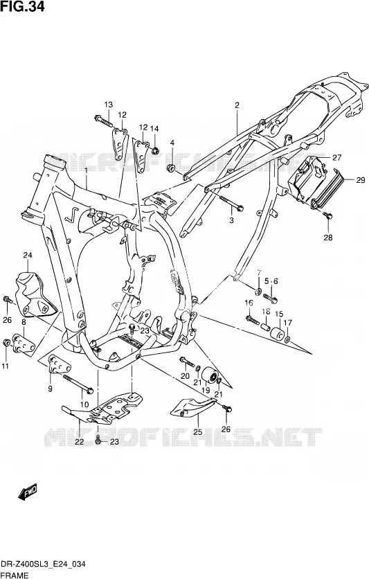 FRAME Suzuki MOTO 400 DR-Z 2013  DR-Z400S L3 (E24)