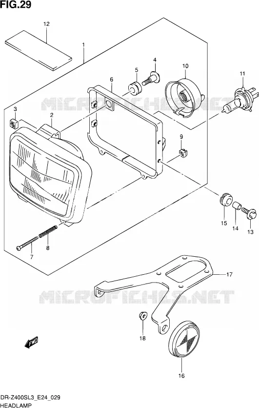 HEAD LAMP Suzuki MOTO 400 DR-Z 2013  DR-Z400S L3 (E24)