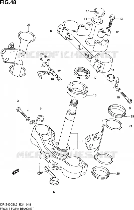 STEERING STEM Suzuki MOTO 400 DR-Z 2013  DR-Z400S L3 (E24)