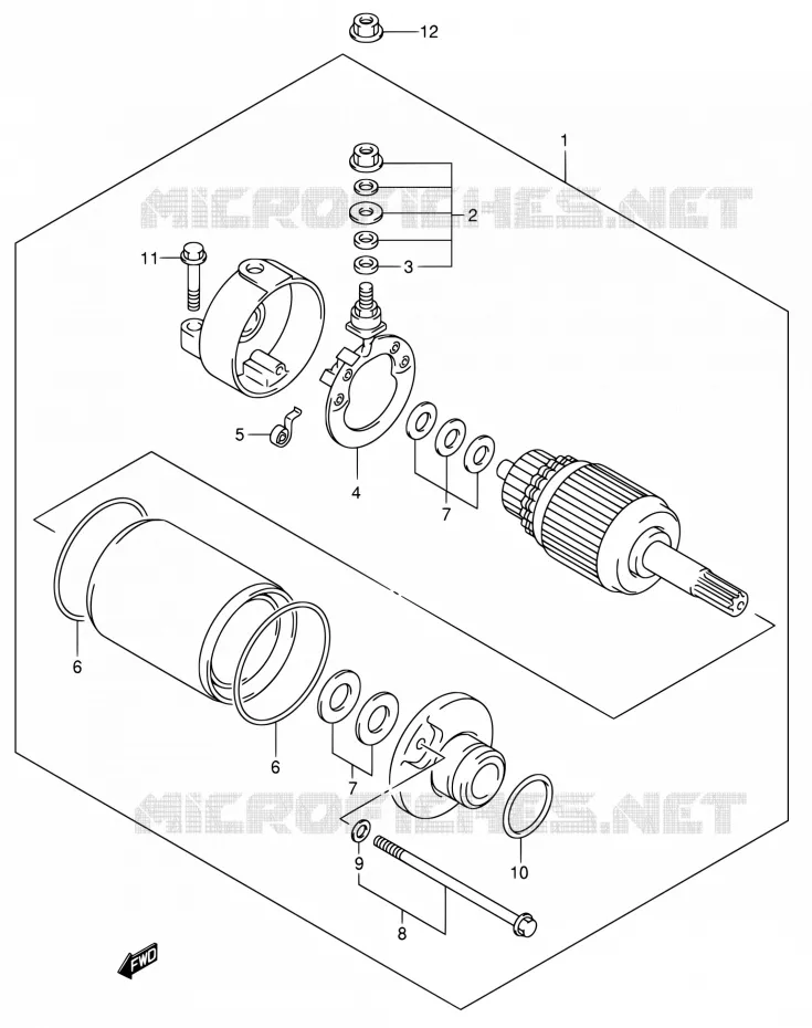 STARTER MOTOR Suzuki MOTO 400 DR-Z 2000  DR-Z400S Y (E03,E28,E33)