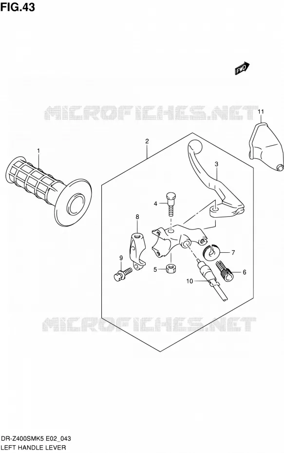LEFT LEVER - HANDGRIP Suzuki MOTO 400 DR-Z 2005  DR-Z400SMK5(E19)