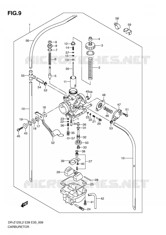 CARBURETOR Suzuki MOTO 125 DR-Z 2012  DR-Z125L2(E28)